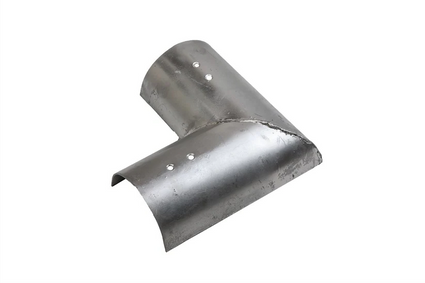 Eckstück 90 Grad aus verzinktem Stahl für 12 cm Rundpfosten (2er-Set)