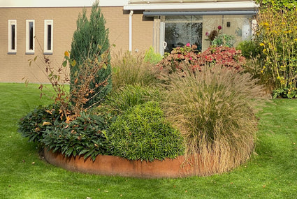 Cortenstahl-Randkante flexibel 106 cm Streifen Höhe 24 cm Wovar