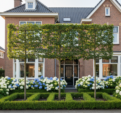 Portugiesischer Lorbeer als Spalierbaum - Prunus lusitanica Angustifolia - immergrün