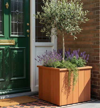 Quadratischer Pflanzkübel FSC Hartholz 50x50x50 cm