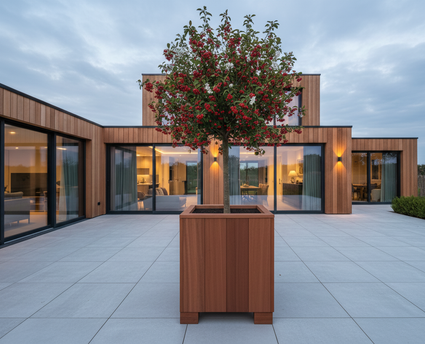 Quadratischer Pflanzkübel FSC Hartholz 50x50x50 cm