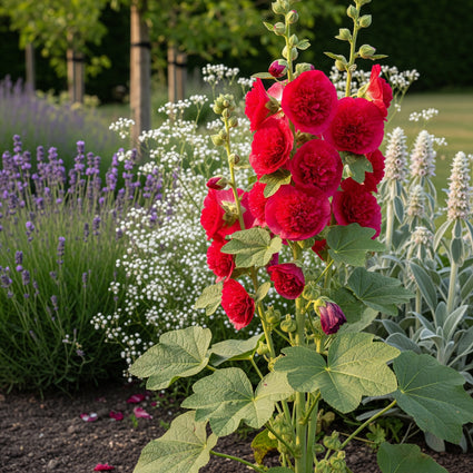 Stockrose - Alcea rosea 'Pleniflora' rot