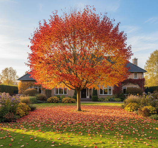 volgroeide acer freemanni jeffersred hoogstam boom in de herfst