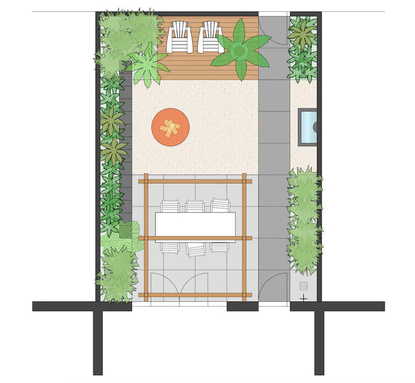 Achtertuin Tuinontwerp Anneke - Kleine stadstuin Urban Jungle