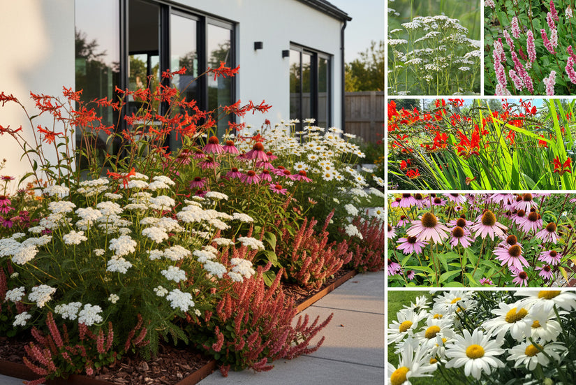 Beetpaket Eline – Stauden für den Schmetterlingsgarten – Rot und Weiß – Sonne