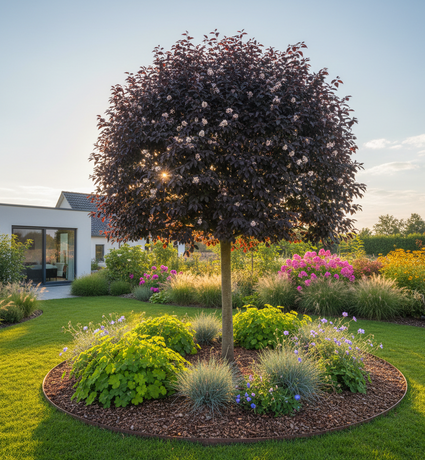 volgroeide Physocarpus opulifolius 'Diabolo' Hoogstam