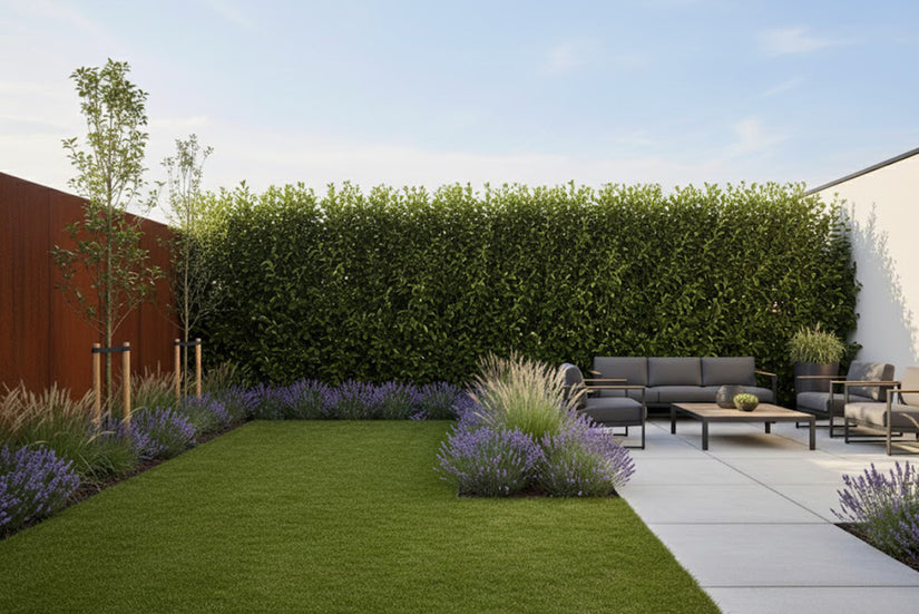 Fertig geschnittene Steineichenhecke (Quercus ilex) – 200 cm hoch x 120 cm breit – Sonderangebot!