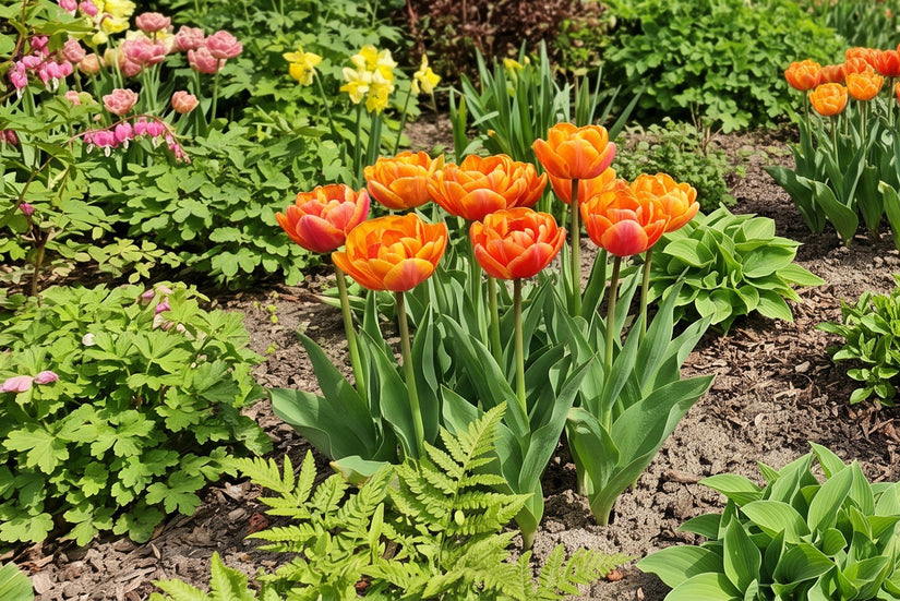 Tulipa Gefüllt Spät Sunlover - 36 Tulpenzwiebeln orange und gelb