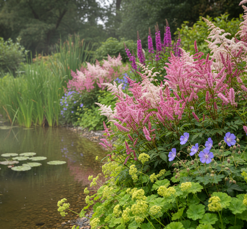 adderwortel persicaria bistorta combinatie met  Spierstruik 'Astilbe'

Vrouwenmantel 'Alchemilla'

Kattenstaart 'Lythrum'

Ooievaarsbek 'Geranium' Rozanne