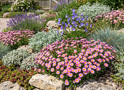 Bio-Alpen-Aster (Höhe 20 cm, Rosa) - Aster alpinus 'Happy End'