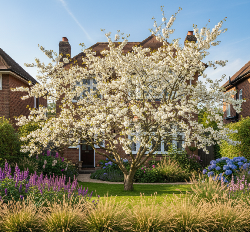 cercis shirobana wit  volgroeide, meerstammige boom - sfeerfoto