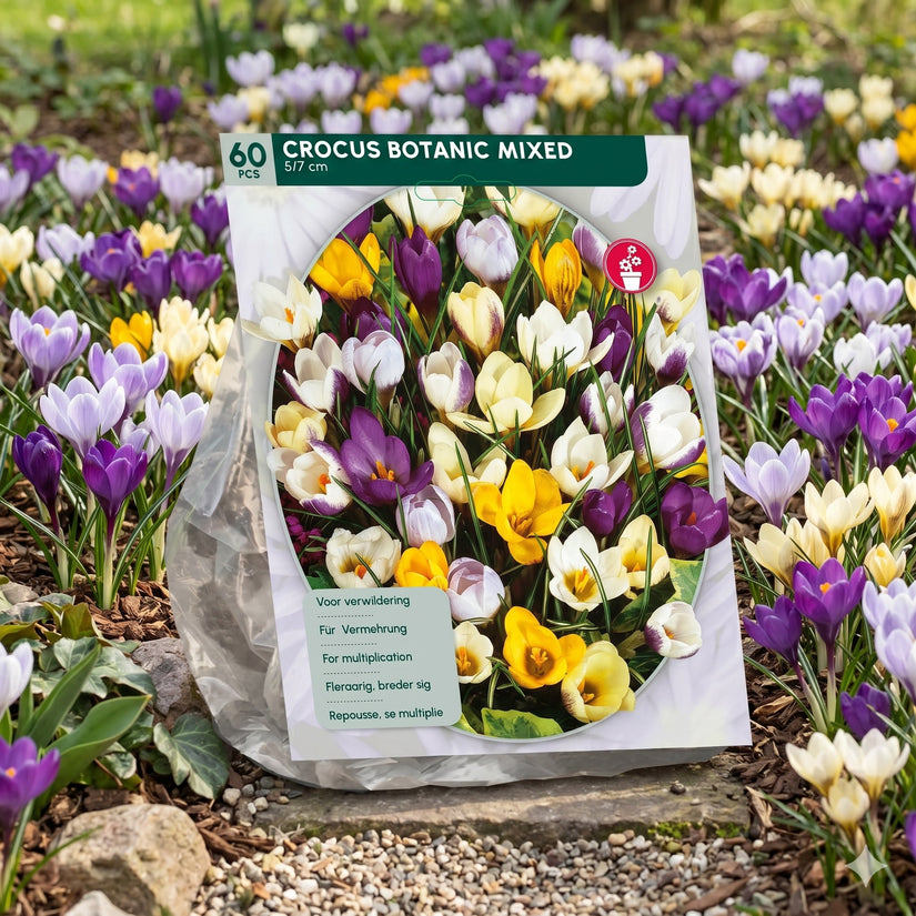 Krokus Botanische Mischfarben – 180 Blumenzwiebeln