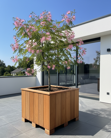 Quadratischer Pflanzkübel FSC Hartholz 50x50x50 cm