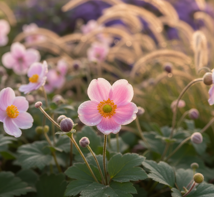 Herbstanemone Hellrosa (Höhe 100 cm) - Anemone hupehensis 'September Charm'