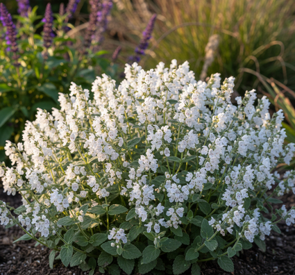 Katzenminze (Niedrige Sorte, Weiß) - Nepeta x faassenii 'Snowflake'