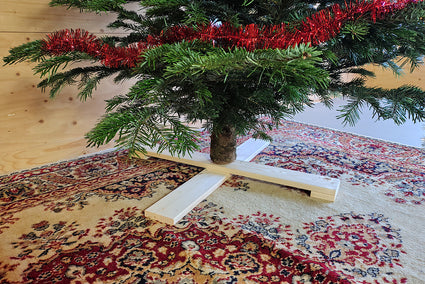 Easyfix Holz-Weihnachtsbaumsockel 80 cm – Kreuz für 1,75–2,50 Meter große Weihnachtsbäume – faltbar
