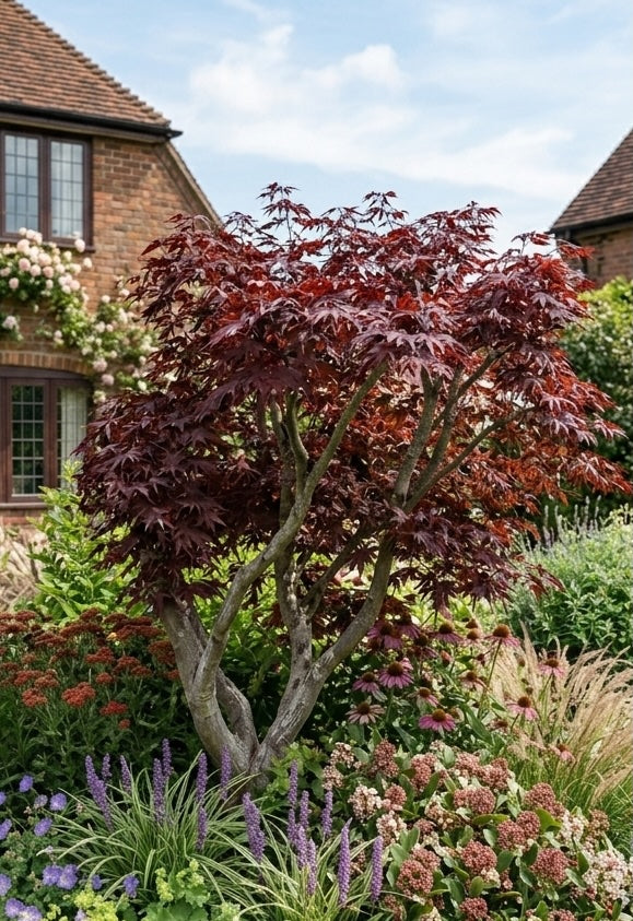 Beetplan Shogo - Japanischer Ahorn 'Acer palmatum Fireglow' in verschiedenen Größen - Beetpaketbaum