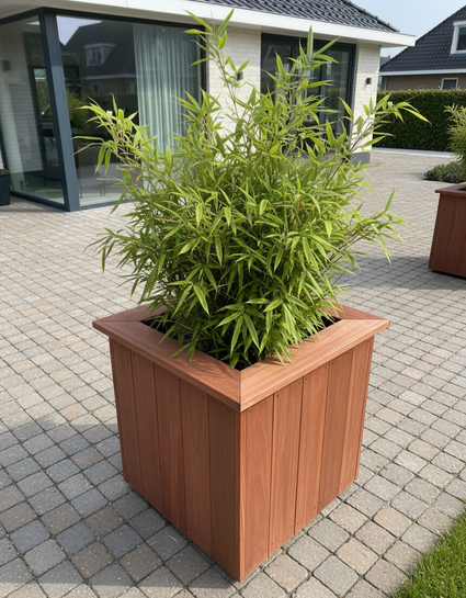 Quadratischer Pflanzkübel FSC Hartholz 50x50x50 cm