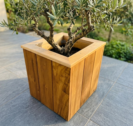 plantenbak hardhout kubus - kant en klaar