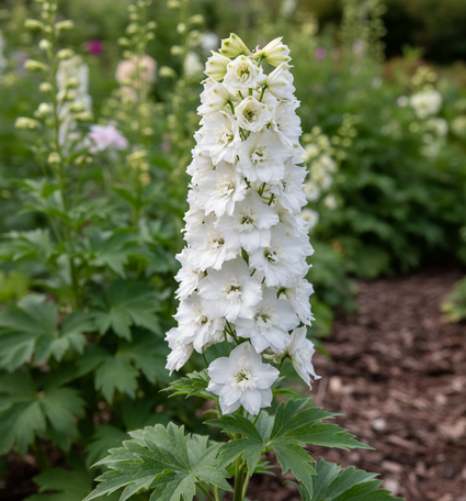Rittersporn (weiß) - Delphinium 'Galahad' TIP