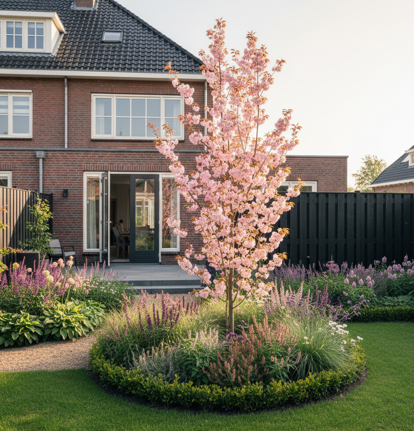 volgroeide zuilsierkers  Prunus serrulata 'Amanogawa' zuilvorm