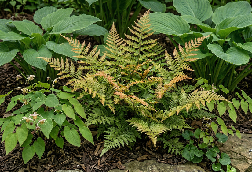 Roter Schleierfarn - Dryopteris erythrosora 'Prolifica'