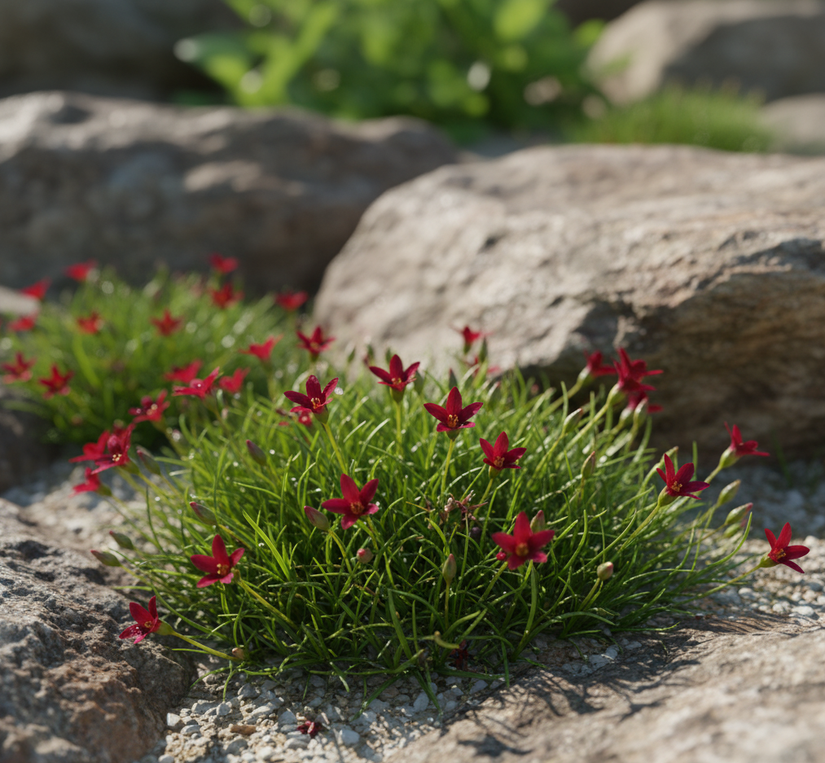 Sterngras - Rhodohypoxis baurii 'Granat'