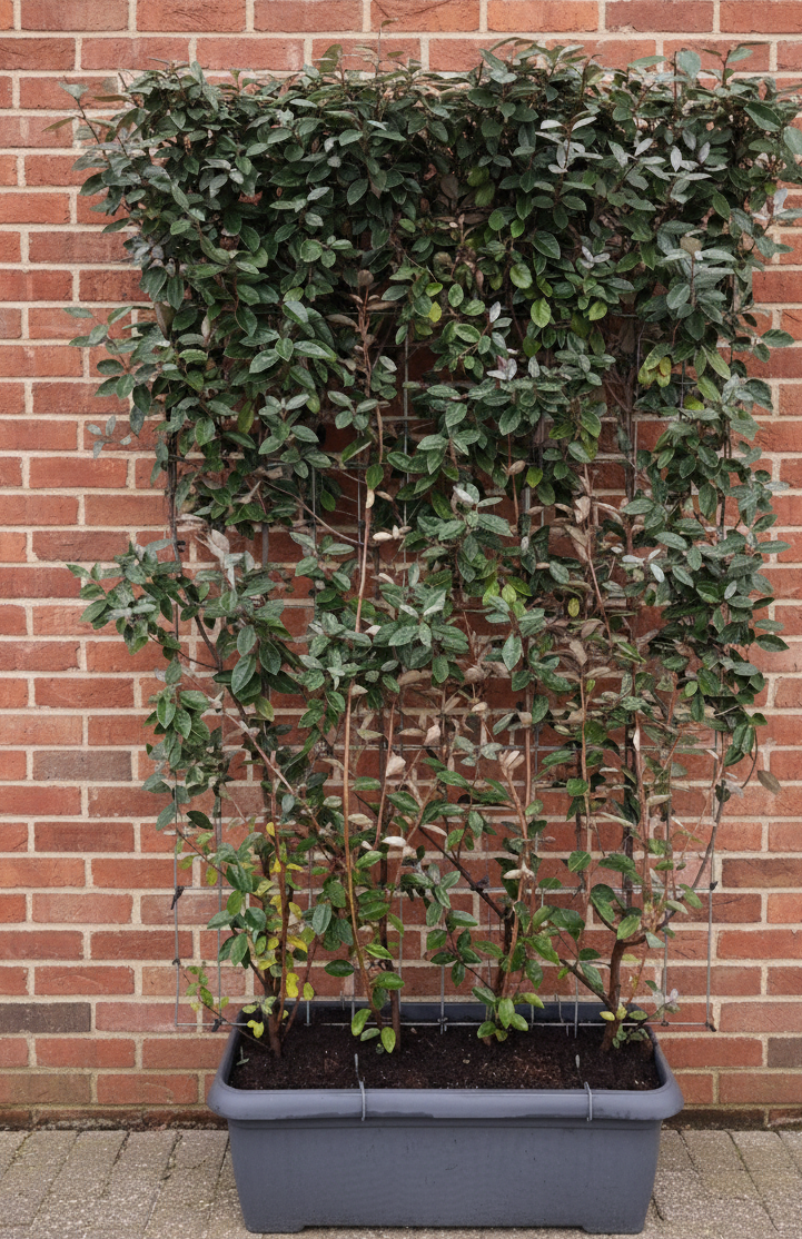 Fertig geschnittene Hecke Immergrüne Ölweide - Elaeagnus ebbingei Compacta 180 x 120 cm